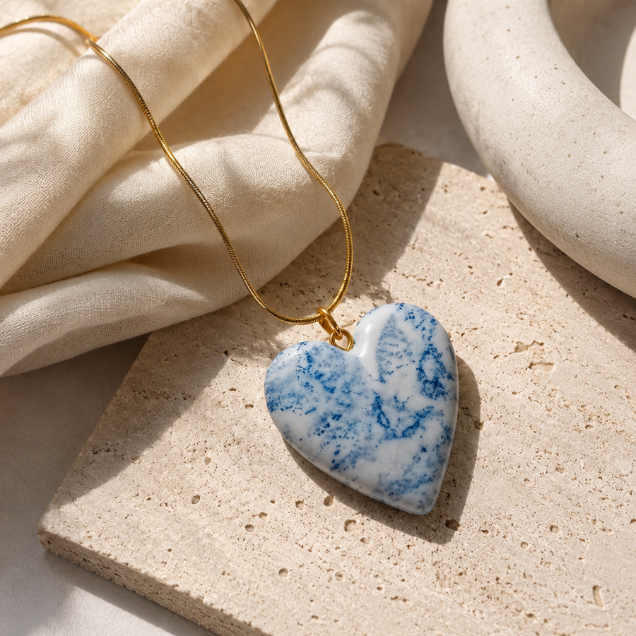 Collar Serenity Heart Azul