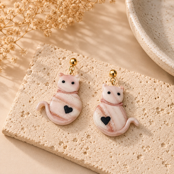 Pendientes Marble Cats Coral
