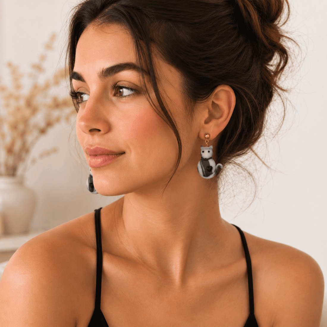 Pendientes Marble Cats Night