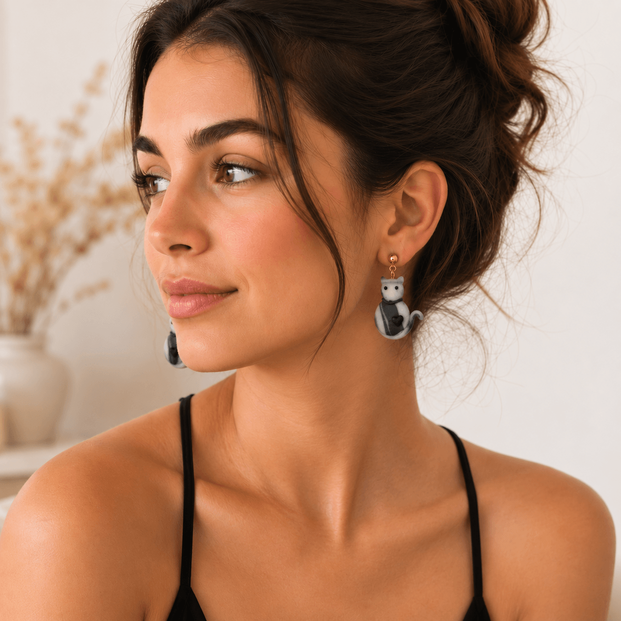 Pendientes Marble Cats Night
