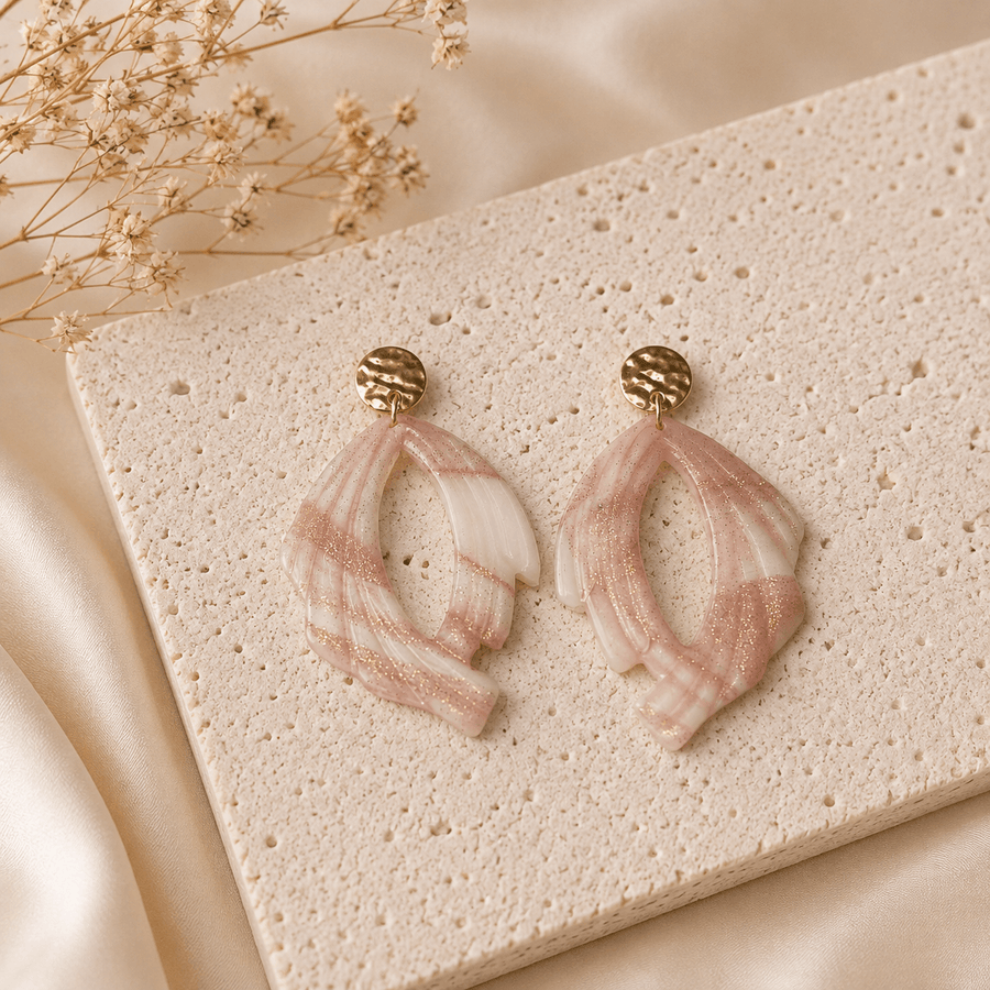 Pendientes Marble Blush Coral