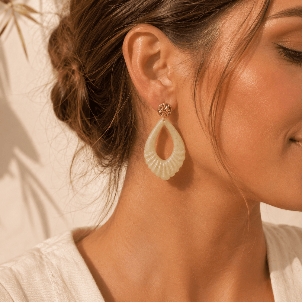 Pendientes Lira Shine Pearl Marfil