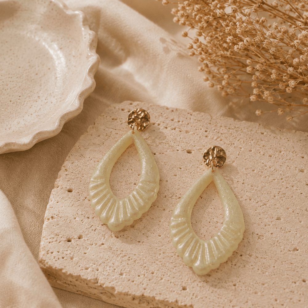 Pendientes Lira Shine Pearl Marfil