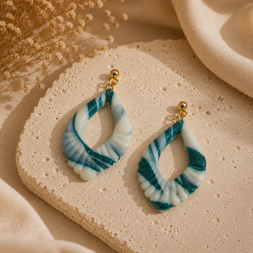 Pendiente Lira Marble Deep Ocean