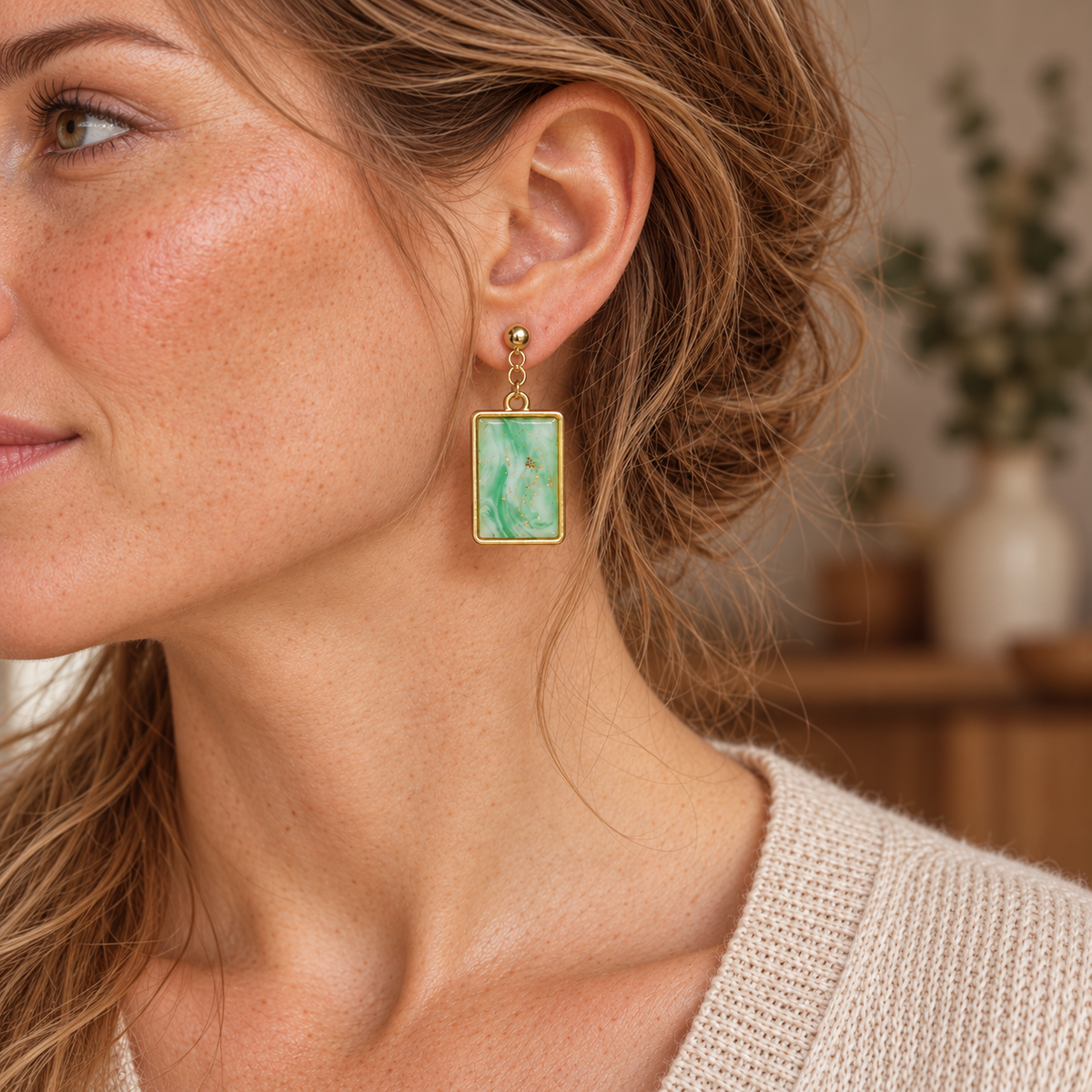 Pendientes Golden Tide Frame