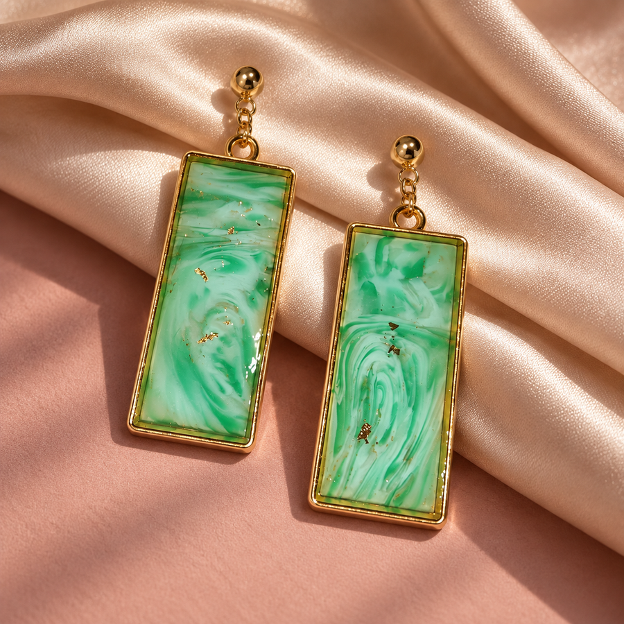 Pendientes Golden Tide Rectangle